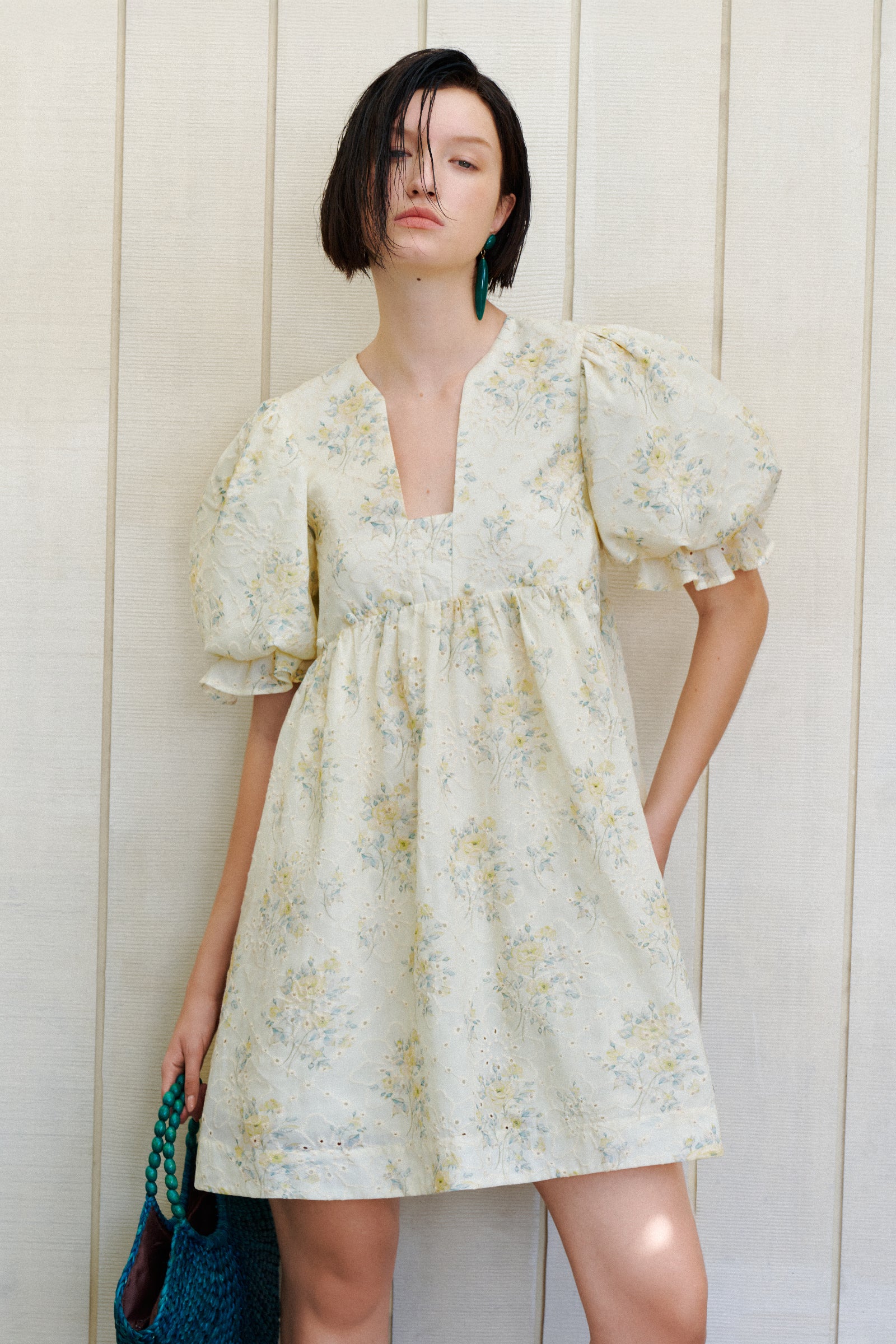 Solenne Puff Sleeve Mini Dress