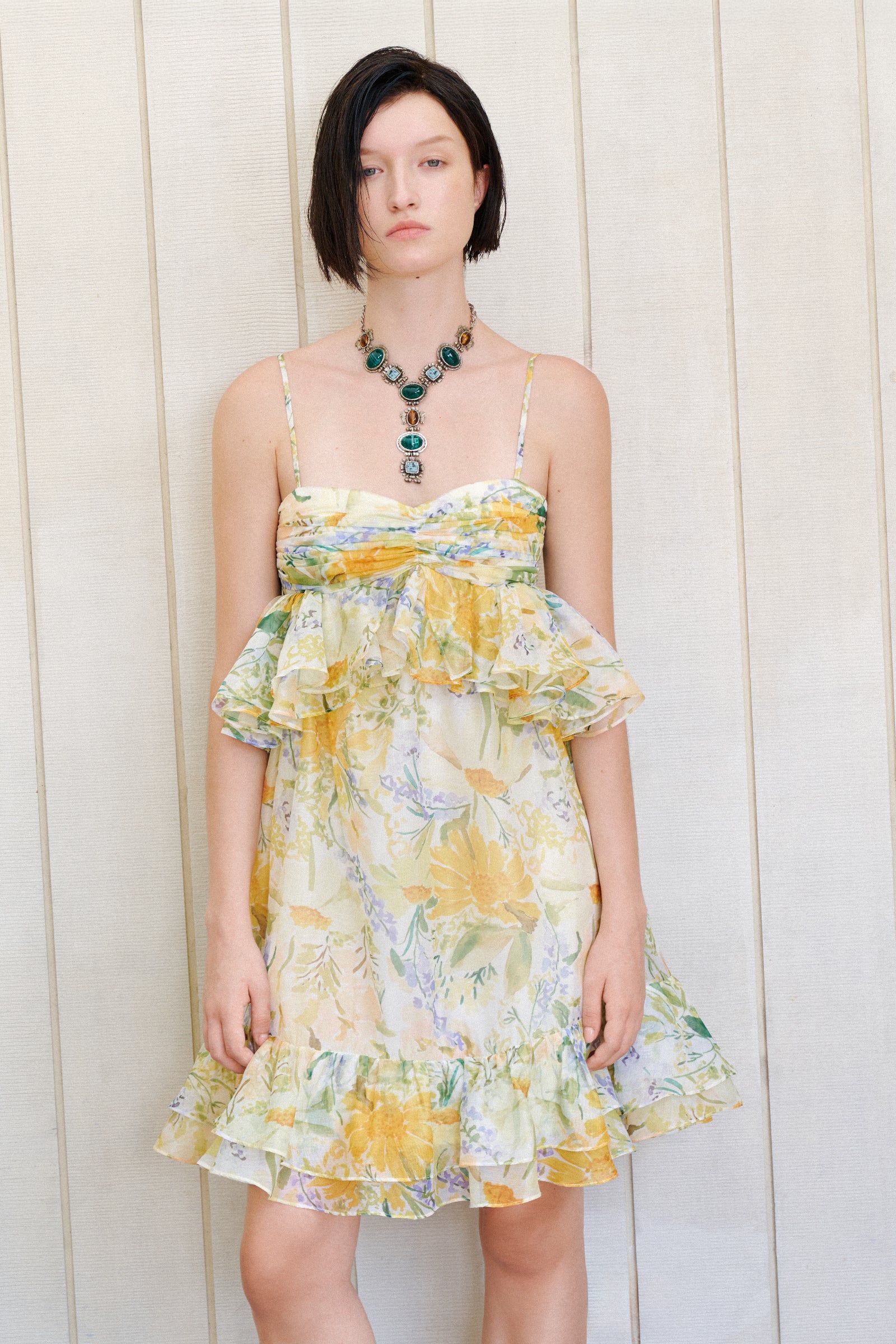 Eunoia Ruffle Mini Dress