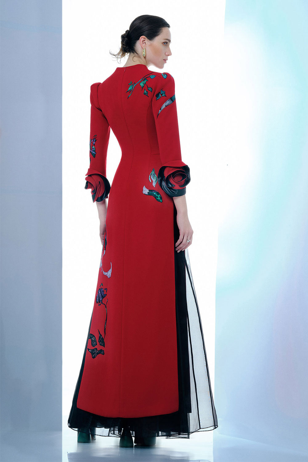 Skylar Rose A-line Side Slit Twill Ankle Length Ao Dai