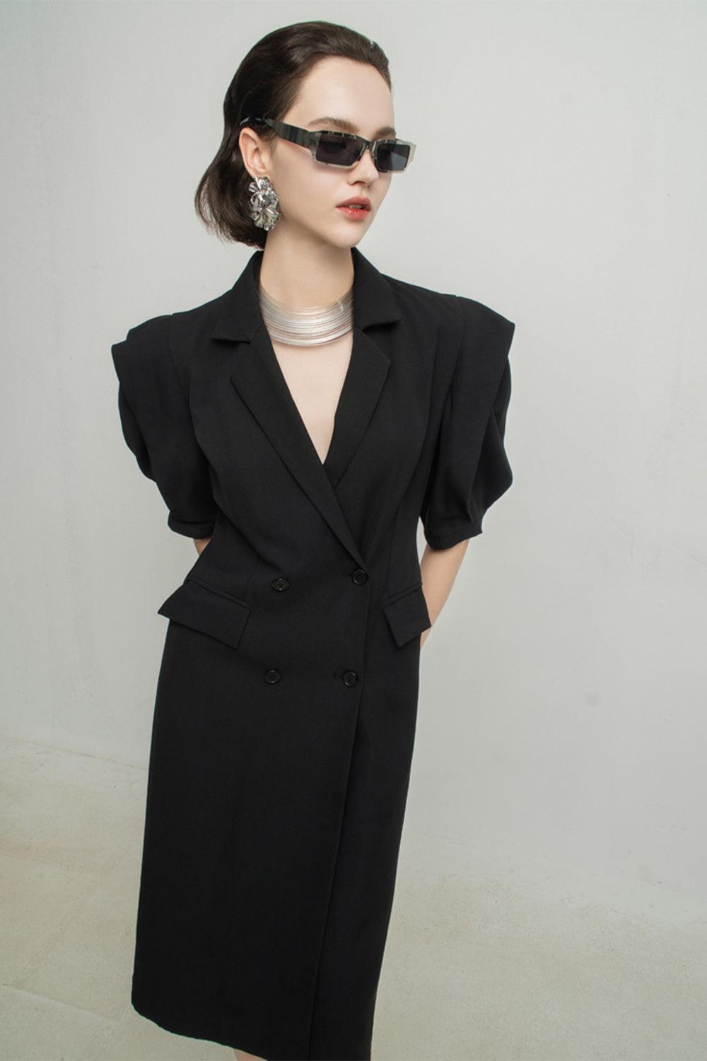 Alexis Sheath Double Breasted Polyester Knee-length Dress