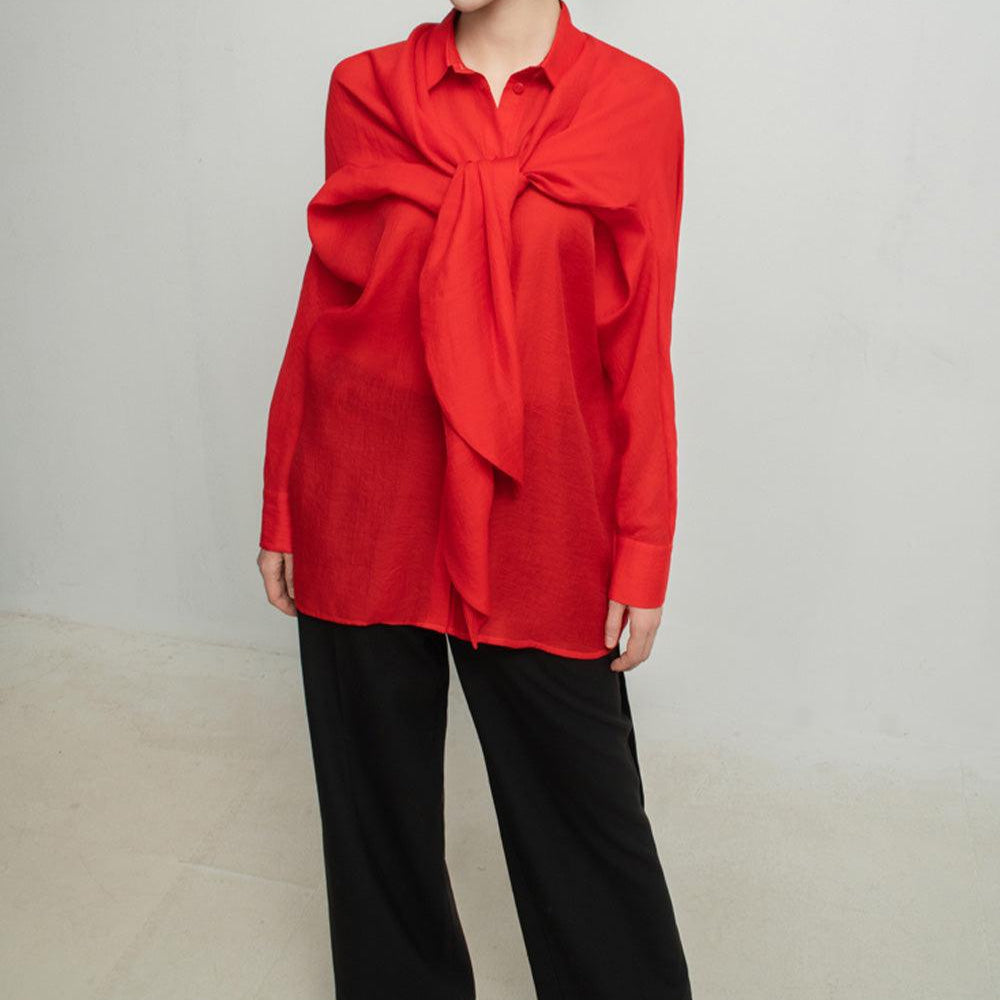 Delilah Straight Cuff Sleeved Silk Shirt