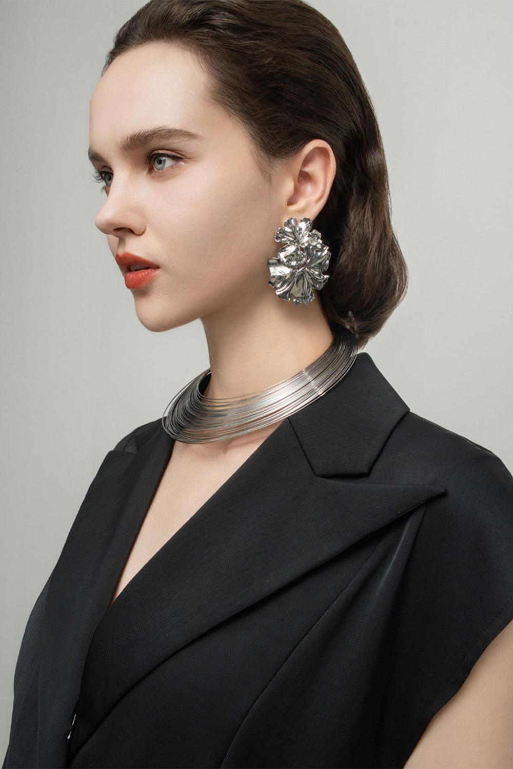 Averi Wrap Notch Lapel Polyester Midi Dress