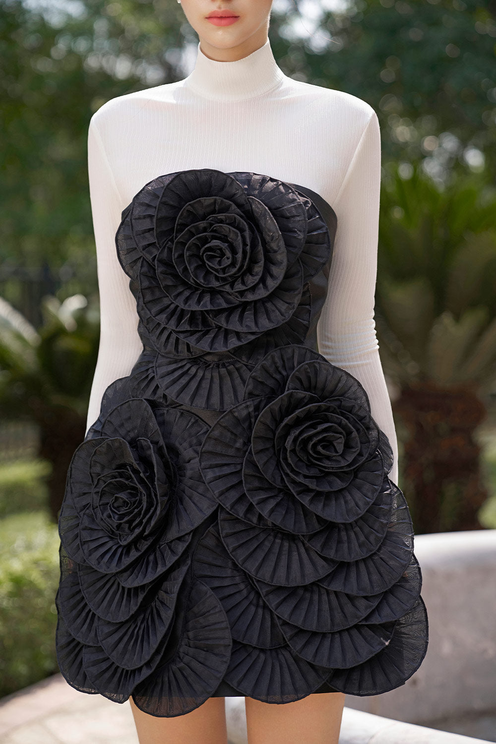 Princess Bodycon High Neck Elastic Wool Top