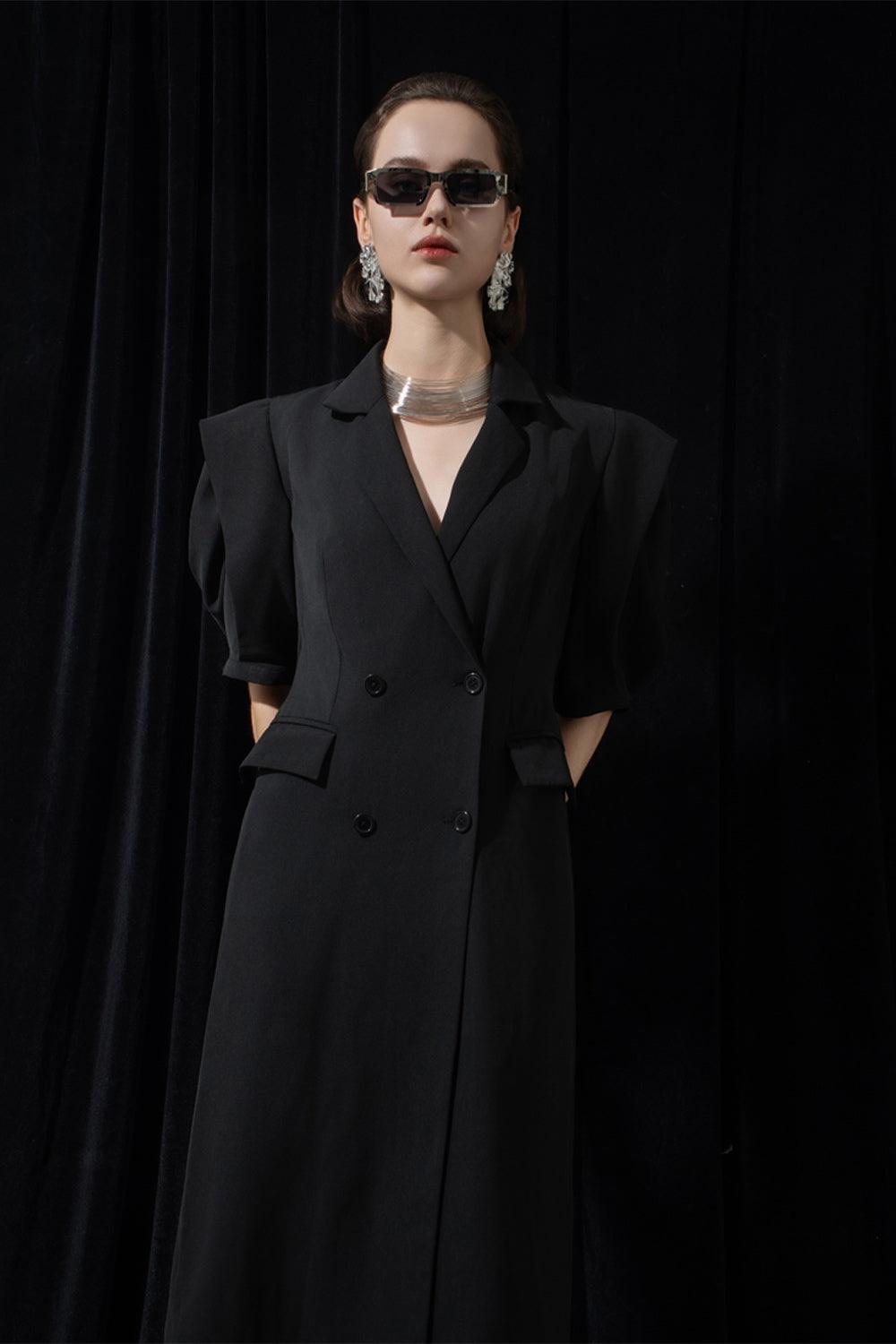 Alexis Sheath Double Breasted Polyester Knee-length Dress