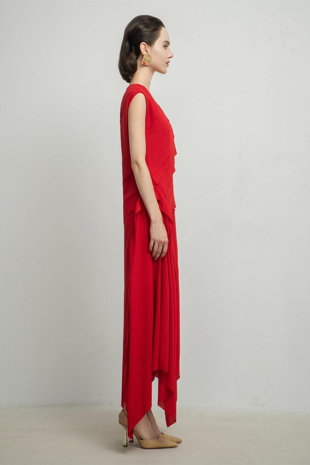 Daisy Layered Ruffled Silk Maxi Dress