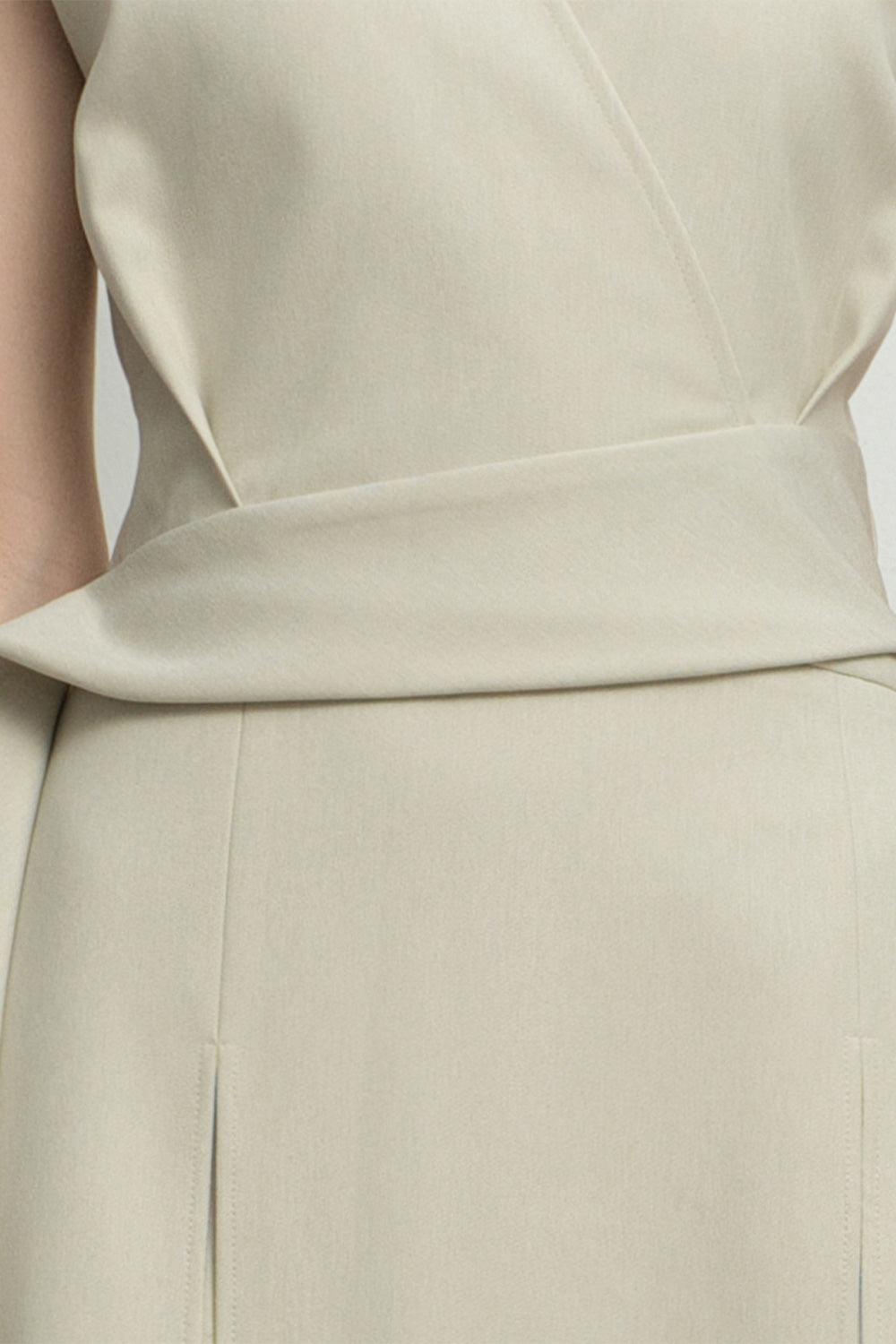 Haley A-line Cap Sleeved Tissue Midi Dress