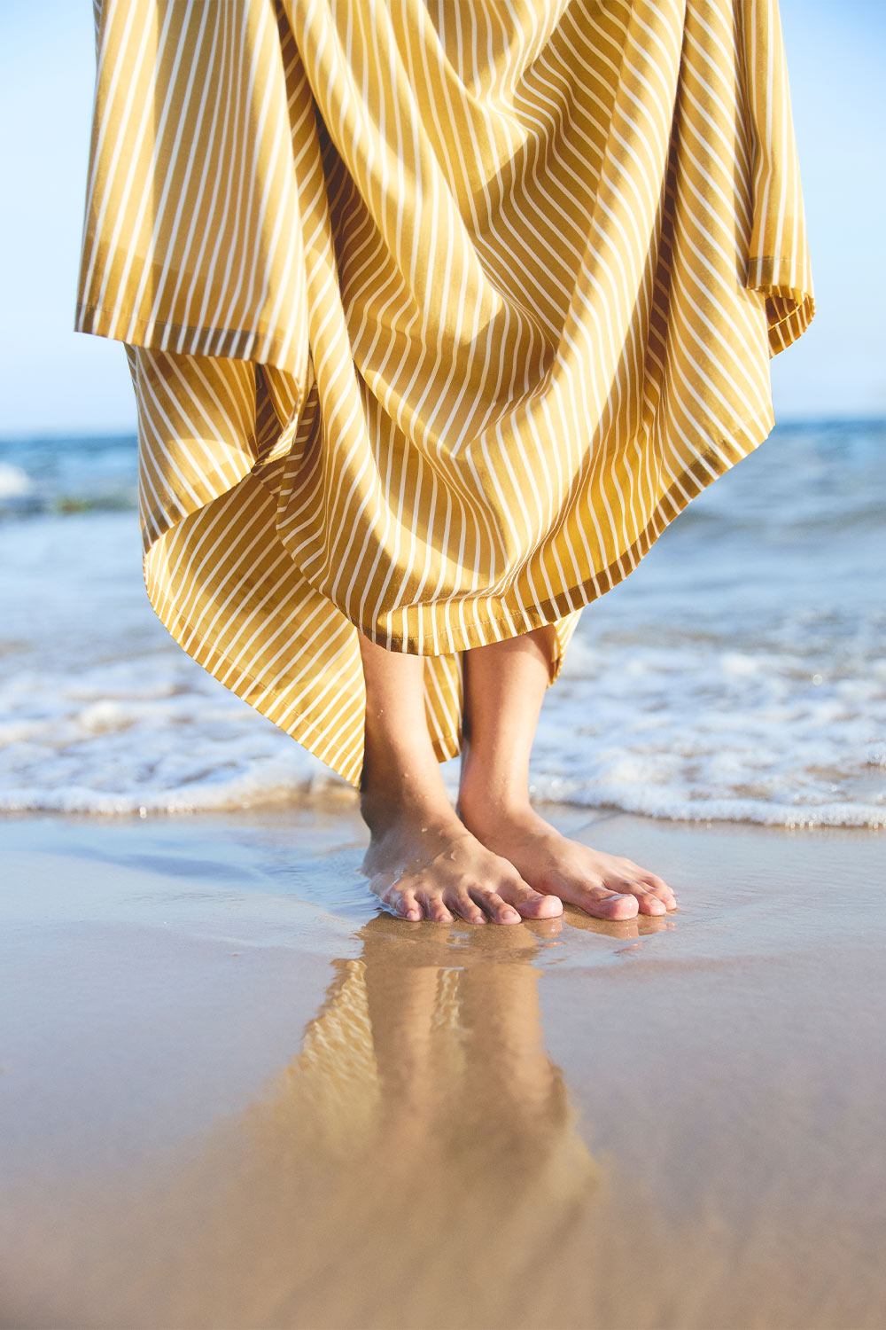 Yem Drop Waist Halter Neck Cotton Maxi Dress