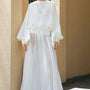 Jellyfish Blouson Bishop Sleeved Woven Cotton Maxi Dress