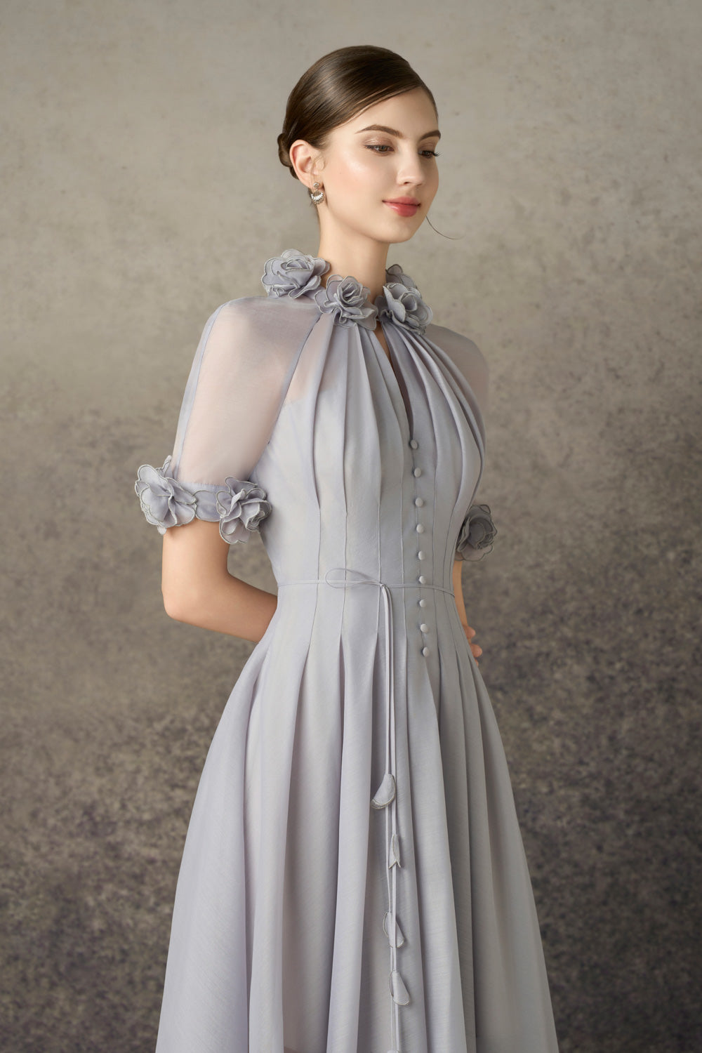 calf length a line dress Faylen A-line Waist Pleated Silk Blend Cocktail dresses