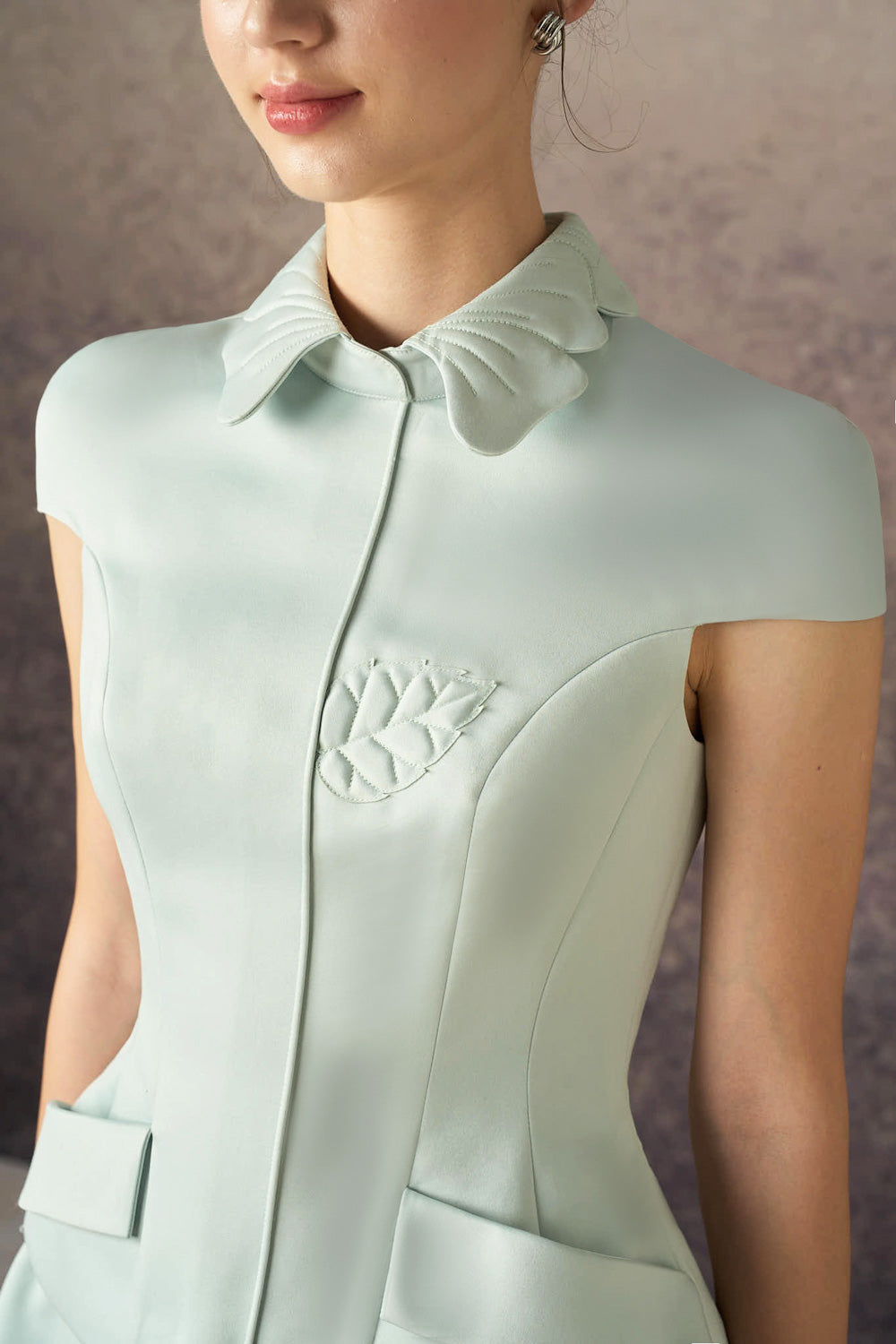 Nyra Peplum Cap Sleeved Taffeta Top