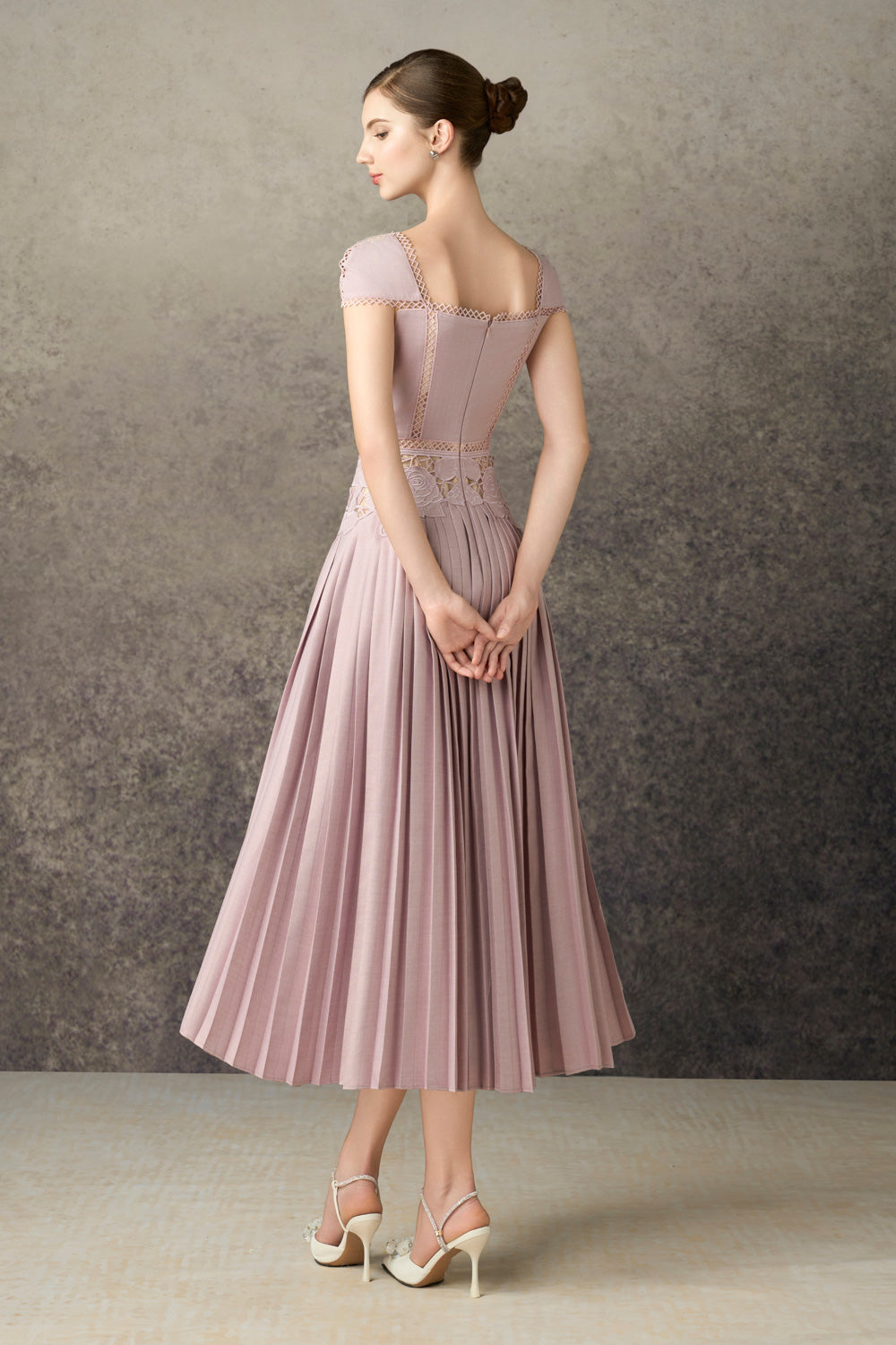 Myrrha A-line Embroidered Polycotton Calf Length Dress