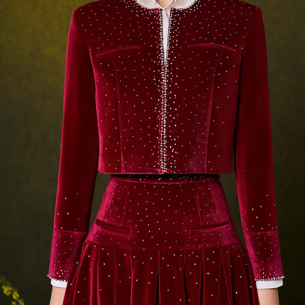 Salma Cropped Bead Velvet Jacket