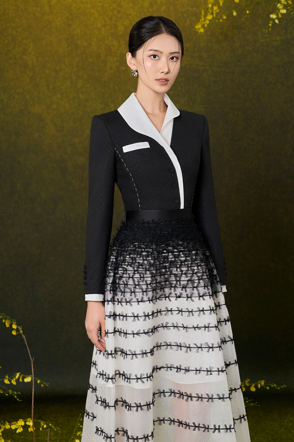 Sylvia A-line Sheer Mesh Midi Skirt