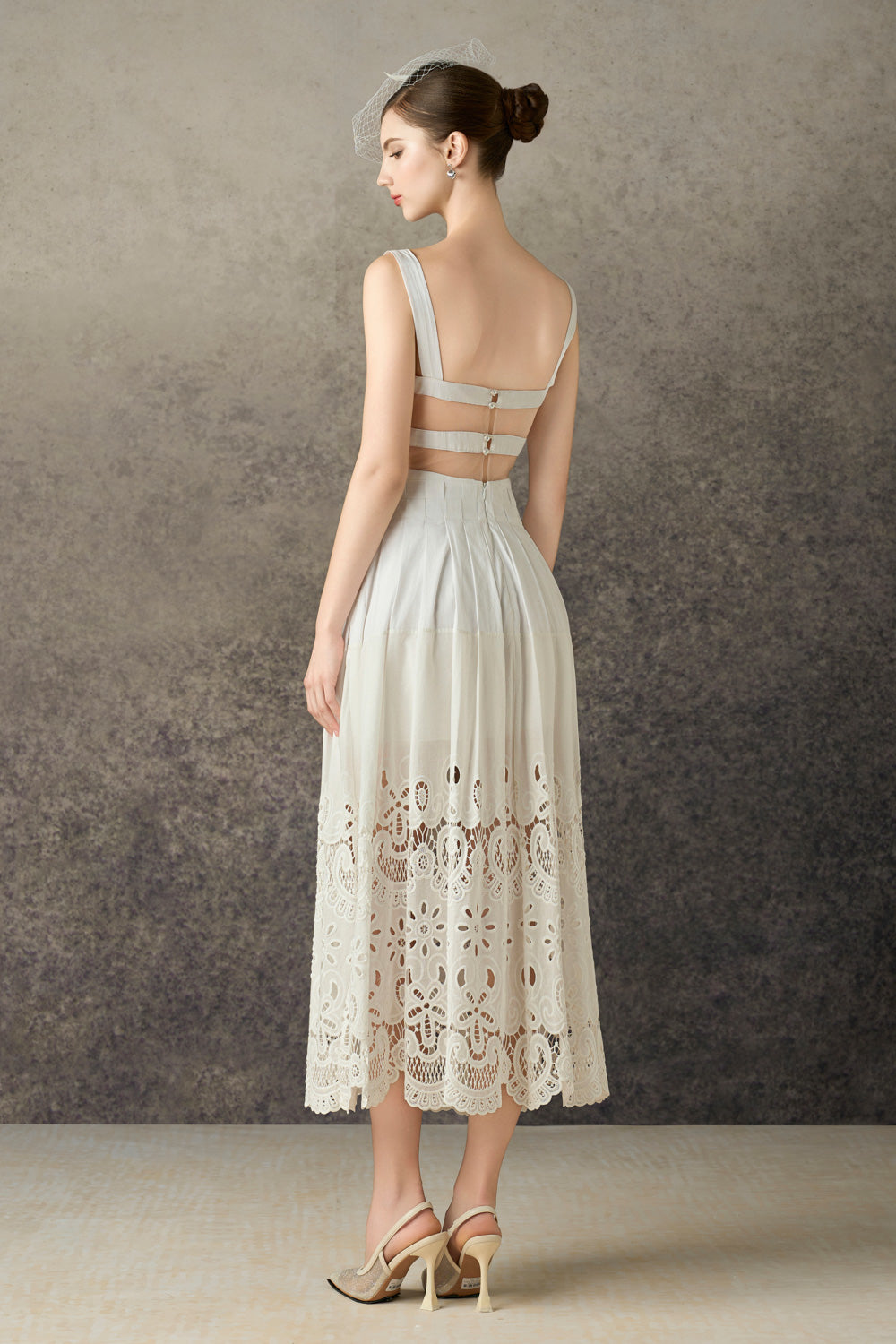 Women's Althaea A-Line Strappy Linen Calf Length Dress S/M/L/Customize Ivory White Mean Blvd Ivory White / M Women's Althaea A-Line Strappy Linen Calf Length Dress S/M/L/Customize Ivory White Mean Blvd Ivory White / M