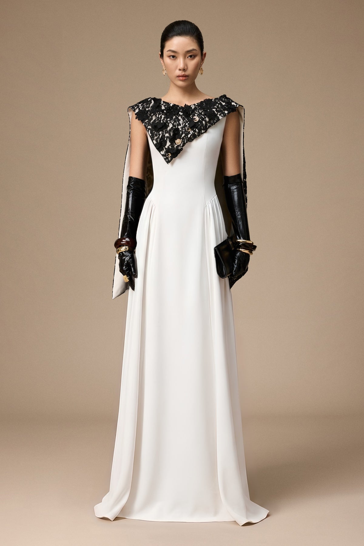 Rosier Asymmetric Neck Maxi Dress