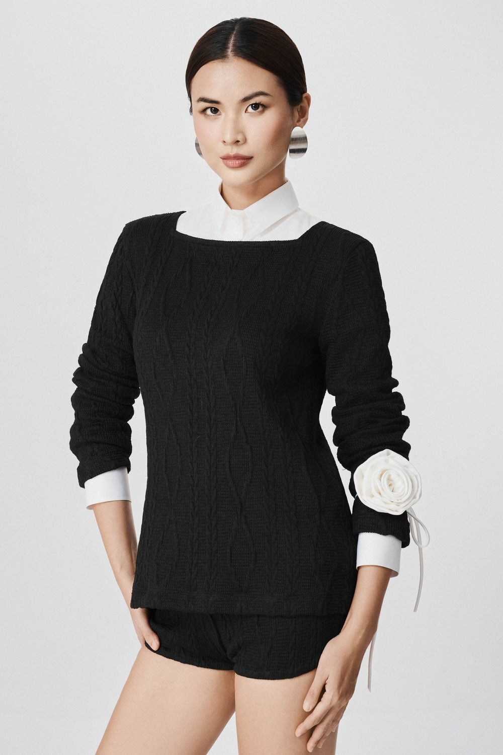 Justice A-line Square Neck Knit Top