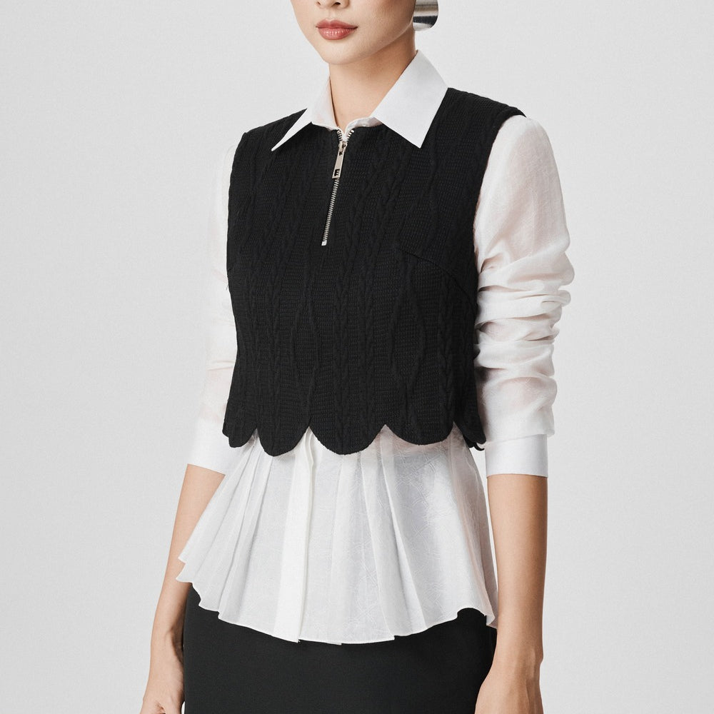 Promise Peplum Collared Neck Cotton Shirt
