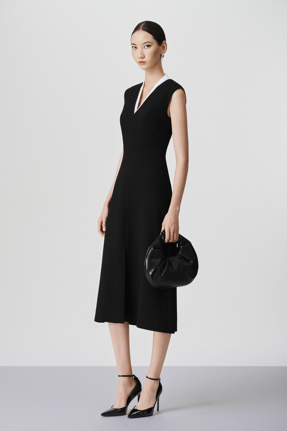 Women's Selene A-Line V-Neck Cotton Lace Midi Dress XS/S/M/L/Customize Black Mixed Lace/Plain Mean Blvd M / Black / Mixed Lace Women's Selene A-Line V-Neck Cotton Lace Midi Dress XS/S/M/L/Customize Black Mixed Lace/Plain Mean Blvd M / Black / Mixed Lace