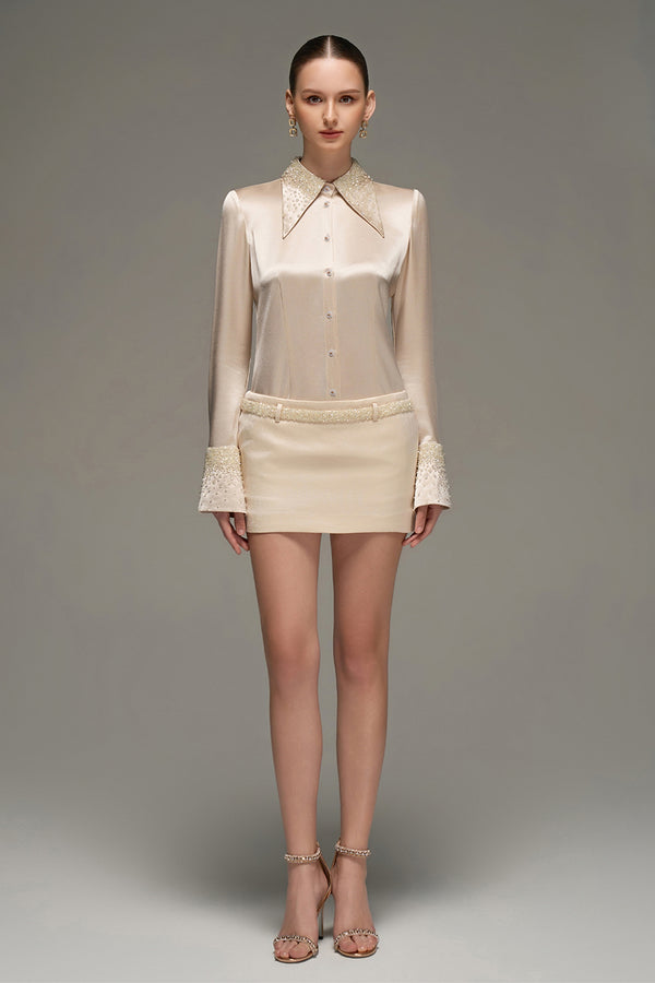 Raina Bodycon Rhinestone Skirt - MEAN BLVD