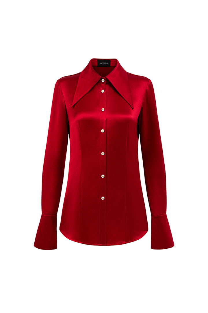 Raina Straight Rhinestone Shirt - MEAN BLVD