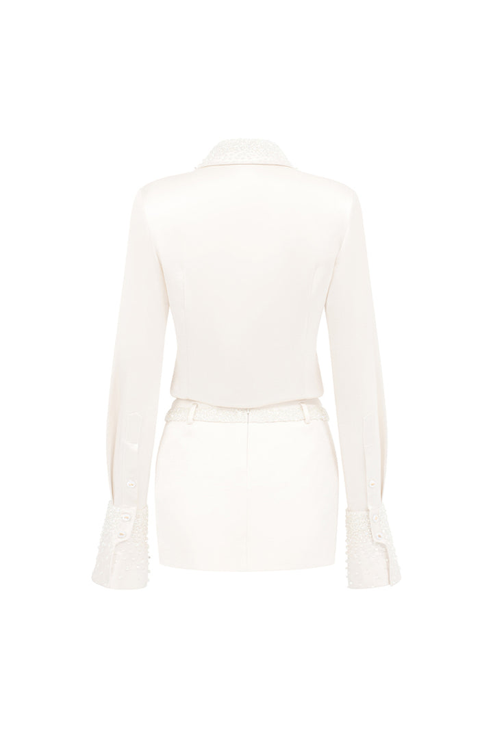 Raina Straight Rhinestone Shirt - MEAN BLVD