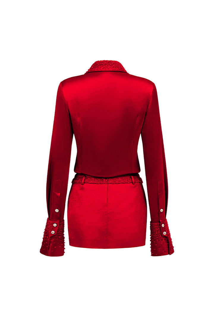 Raina Straight Rhinestone Shirt - MEAN BLVD