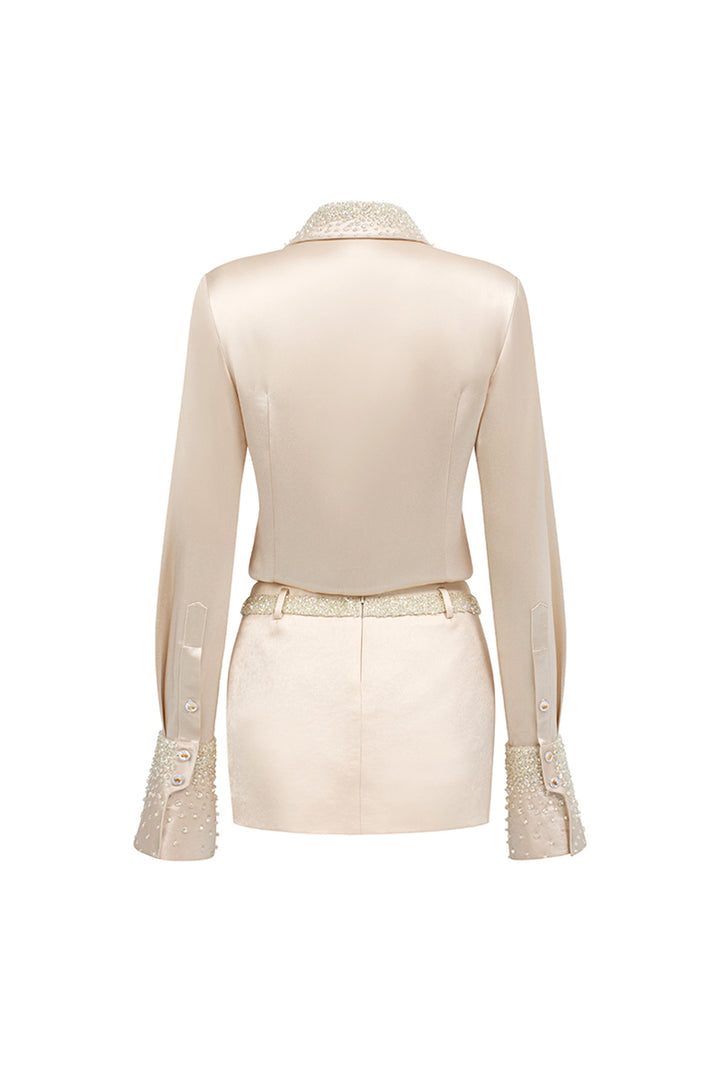 Raina Straight Rhinestone Shirt - MEAN BLVD