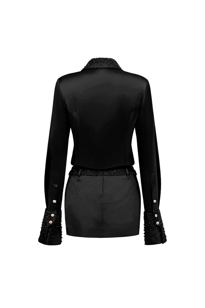 Raina Straight Rhinestone Shirt - MEAN BLVD