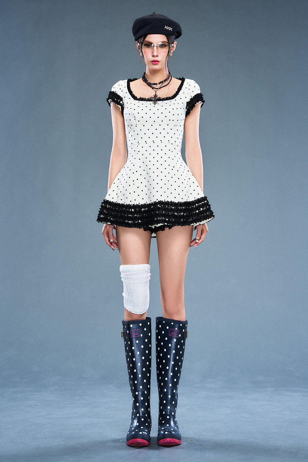 Raven Scoop Neck Ruffle Mini Dress - MEAN BLVD