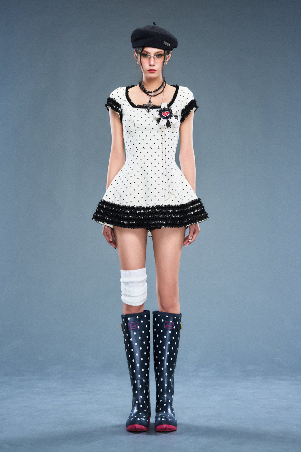 Raven Scoop Neck Ruffle Mini Dress - MEAN BLVD