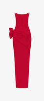 Nightfall Bow Accent Silk Body-Hugging Maxi Dress 4