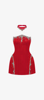 Royalty Choker Neck Detail Strapless Mini Dress 2