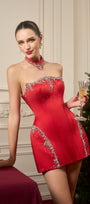 Royalty Choker Neck Detail Strapless Mini Dress 6