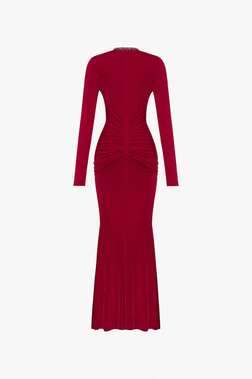 Sinuous Ruched Bodycon Maxi Dress – MEAN BLVD