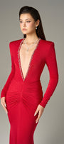 Sinuous Ruched Bodycon Maxi Dress 5