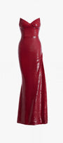 Queen Sequin Cat-Eye Neckline High Slit Gown 6