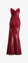 Queen Sequin Cat-Eye Neckline High Slit Gown 7