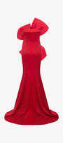 Magnifique Silk Fishtail Gown with Oversized Organza Bow 4