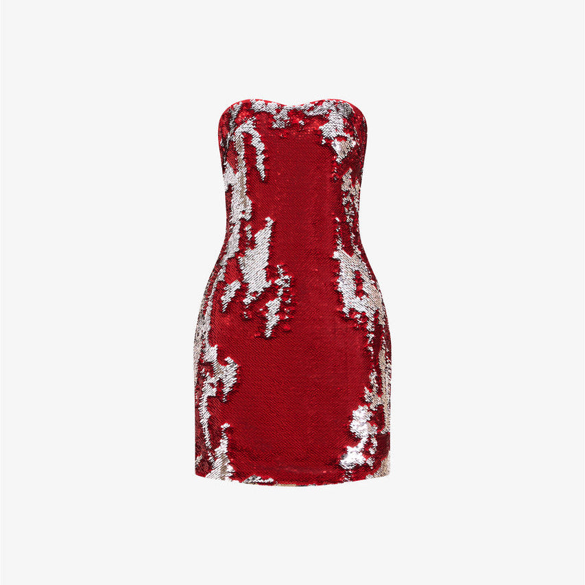 Afterdark Sequin Strapless Mini Dress