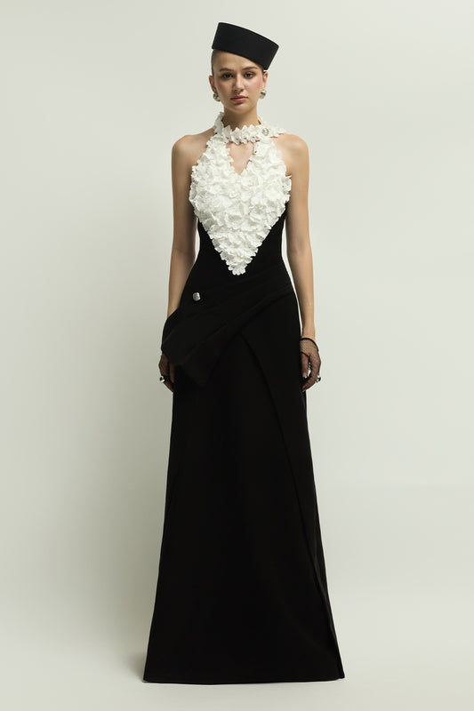 Rennes Halter Applique Maxi Dress - MEAN BLVD