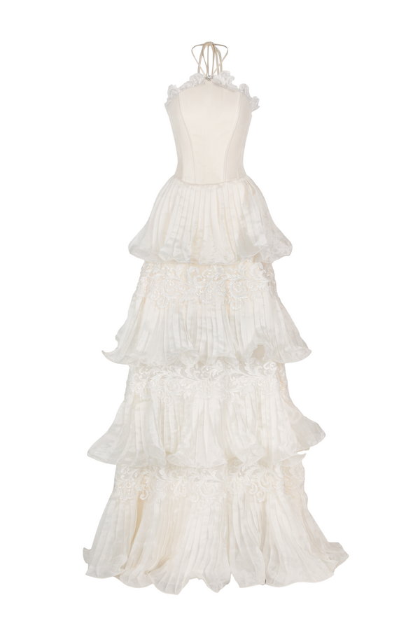 Reverie Halter Neck Pleated Maxi Dress - MEAN BLVD