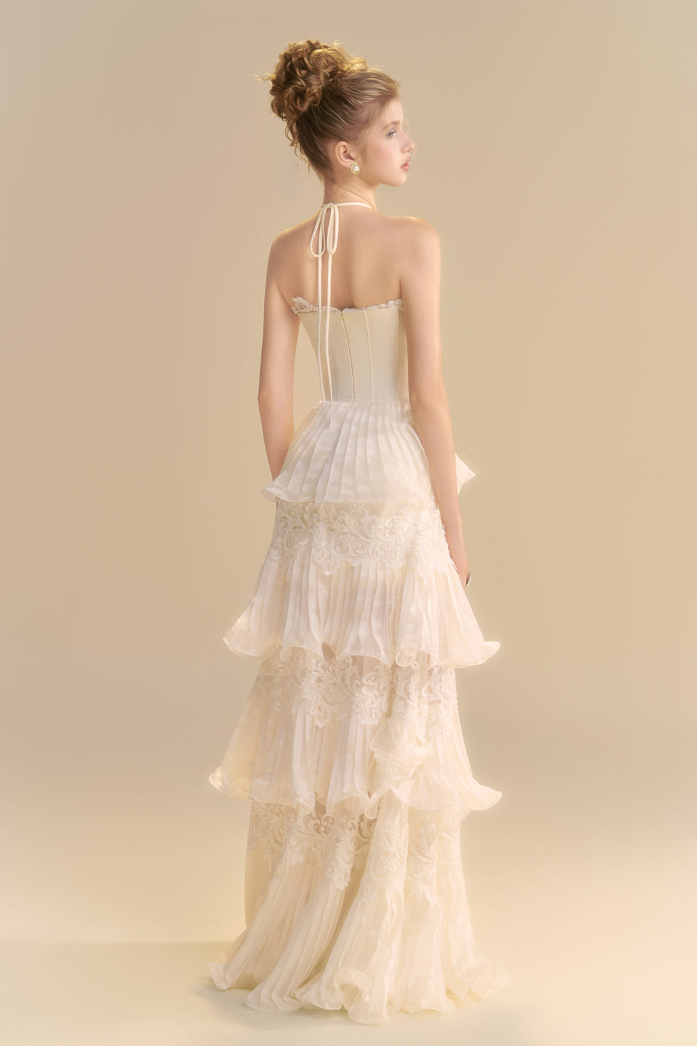 Reverie Halter Neck Pleated Maxi Dress - MEAN BLVD