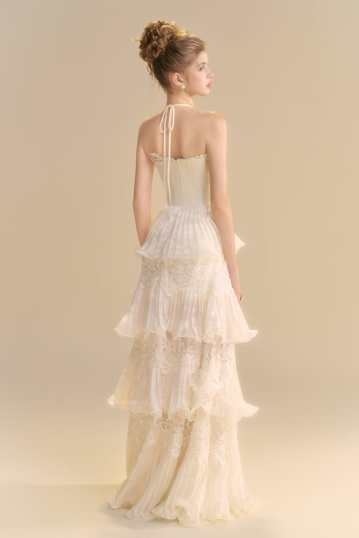 Reverie Halter Neck Pleated Maxi Dress - MEAN BLVD