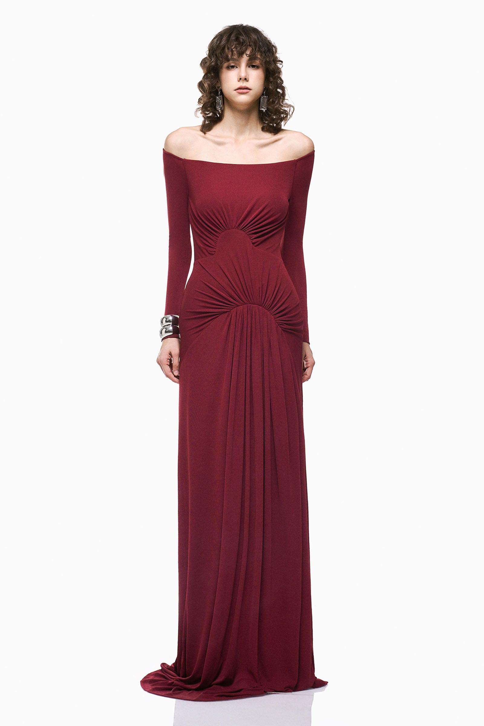 Rhea Ruched Maxi Dress - MEAN BLVD