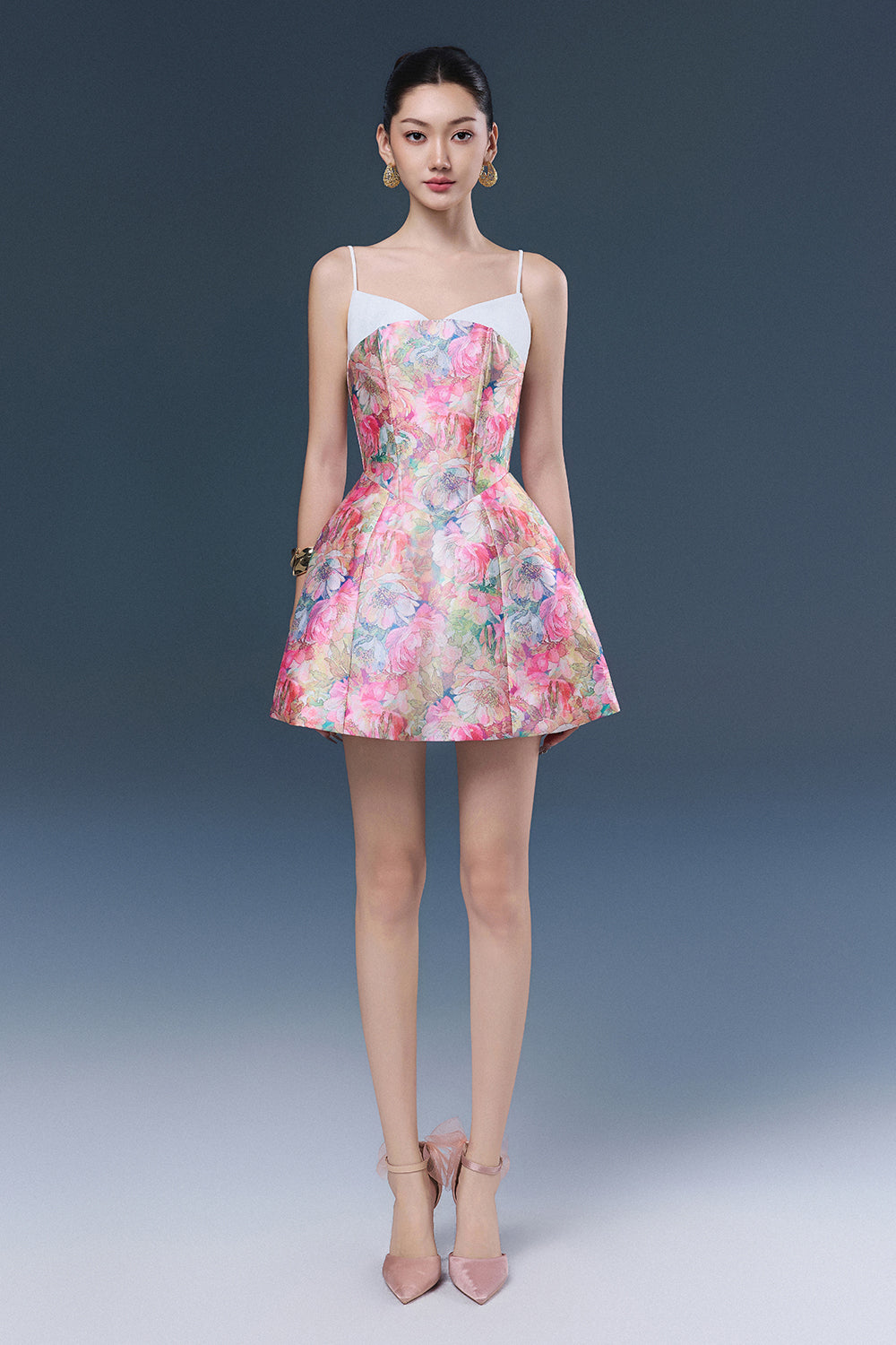 colorful mini dress Vibrant Colorful Floral Dress – Gabi Swimwear