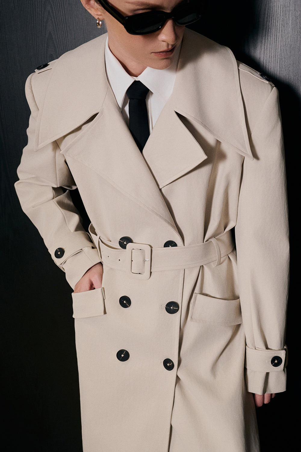 Ritz Collared Cotton Trench Coat