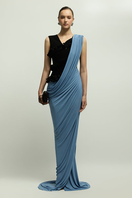 Rivoli Bodycon Draped Maxi Dress - MEAN BLVD