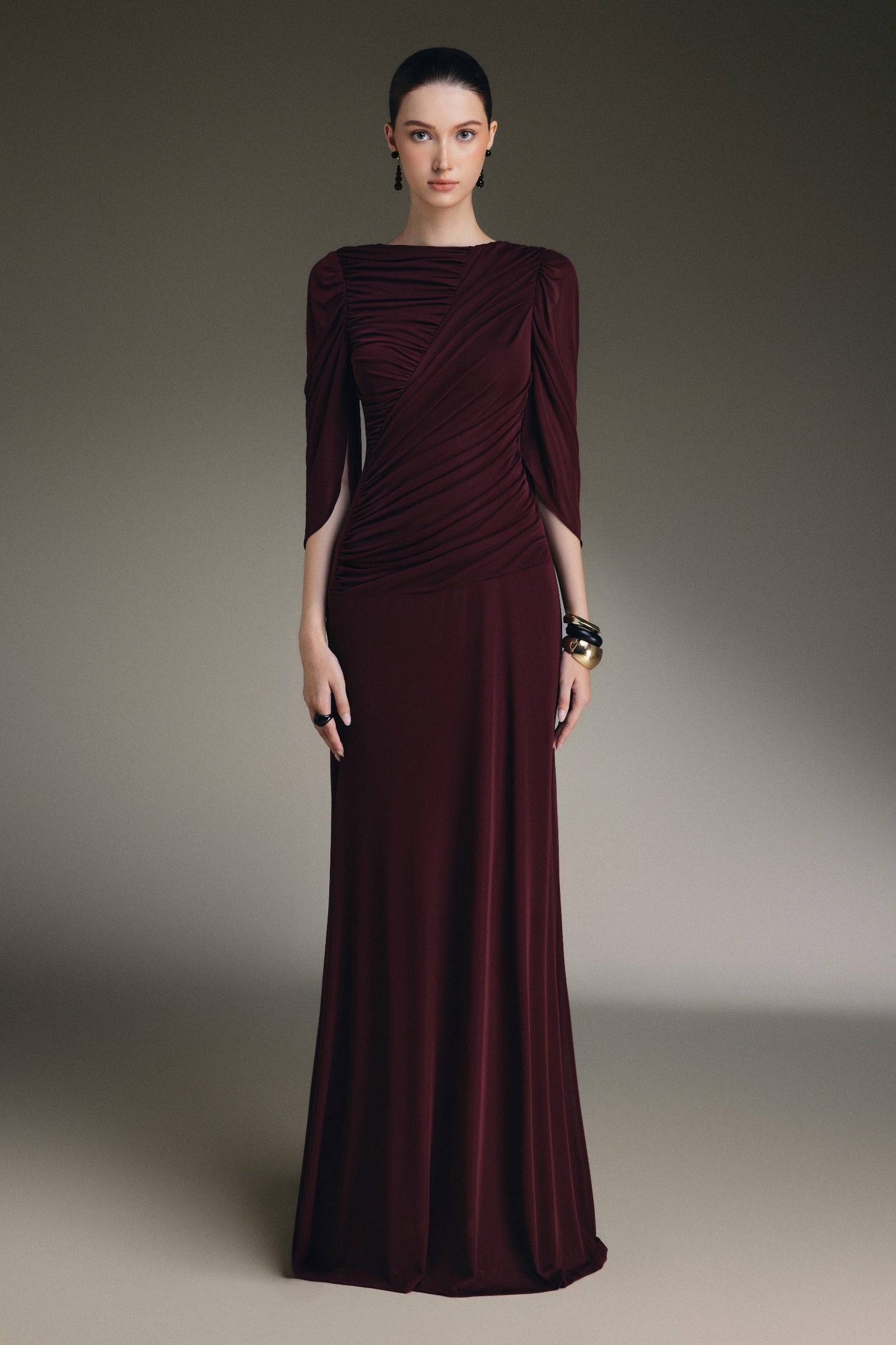 Rosalie Ruched Maxi Dress - MEAN BLVD