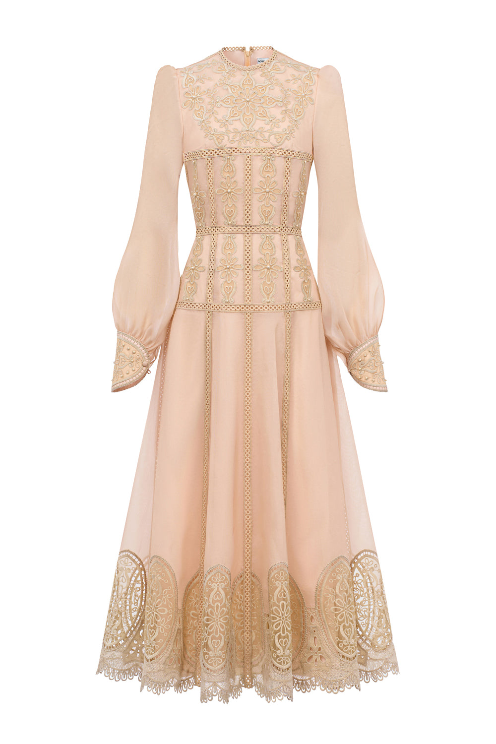 Serene Embroidery Midi Dress