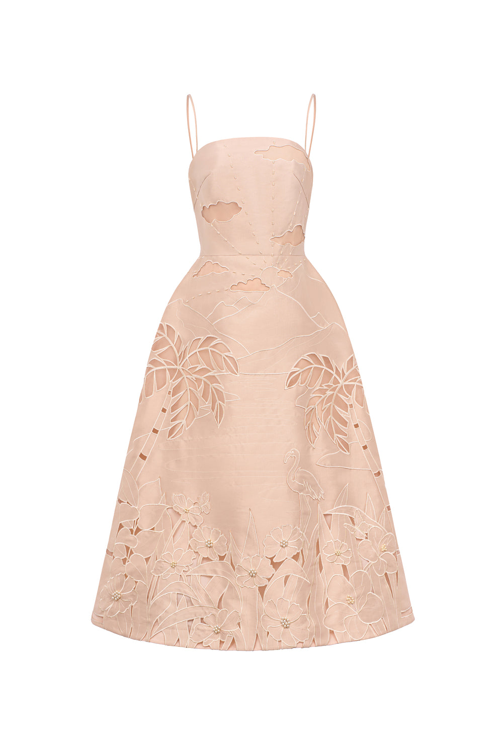 Ariselle Embroidery Midi Dress